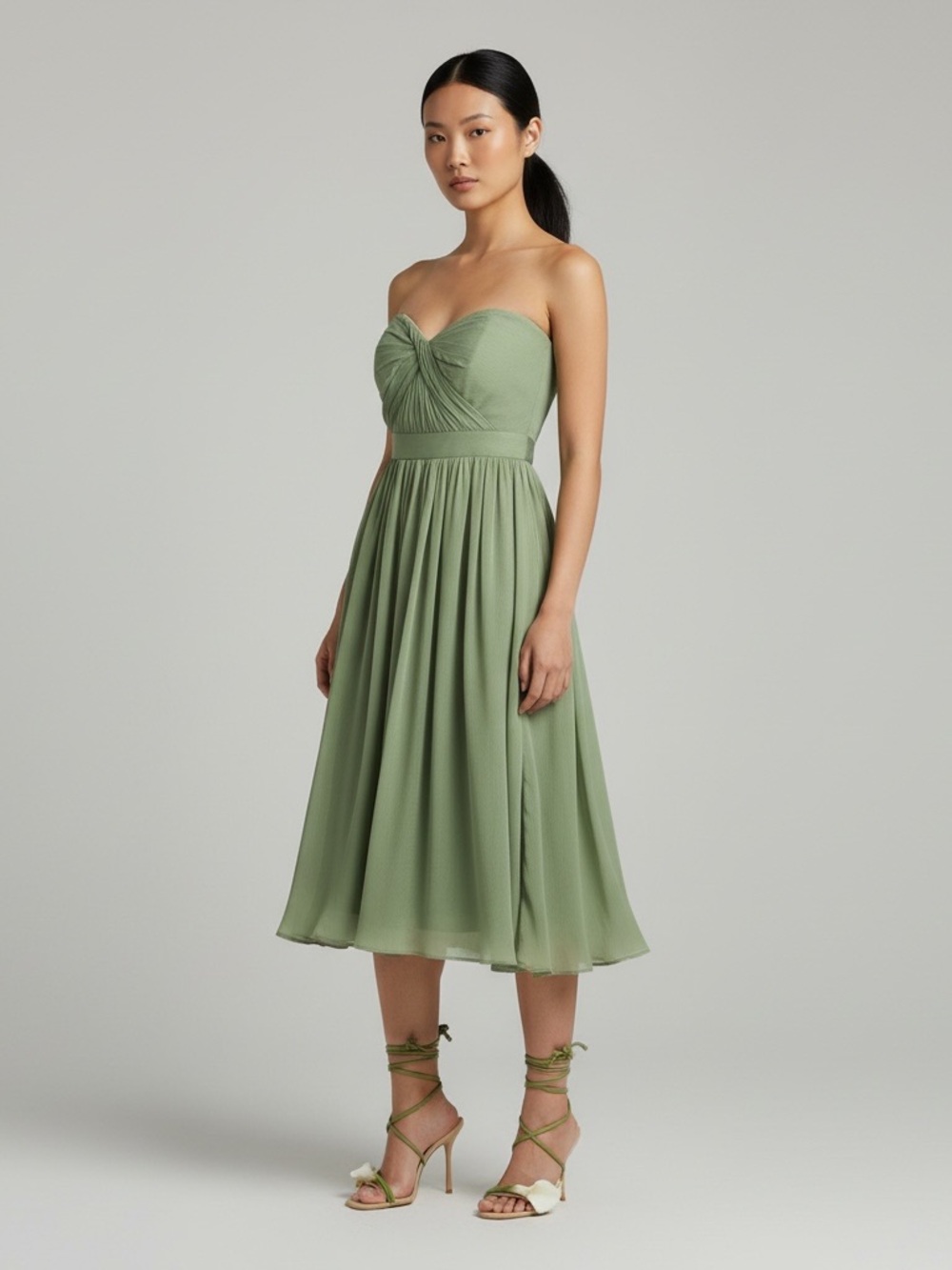 Jenny Yoo strapless chiffon dress size 8 NWT